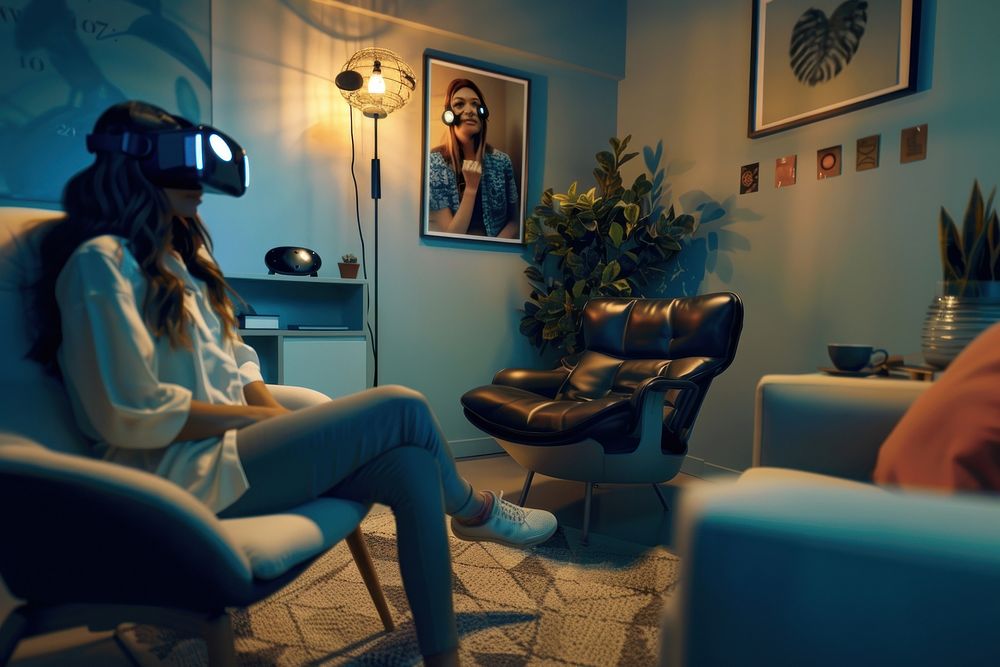 Virtual reality exposure therapy electronics furniture lighting.