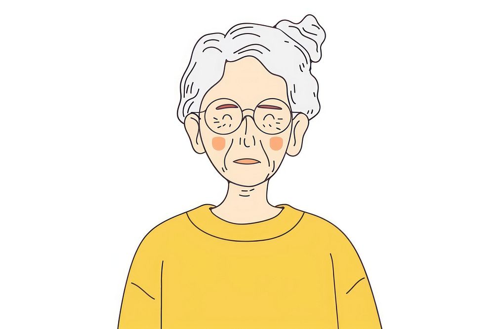Senior old person drawing face photography.