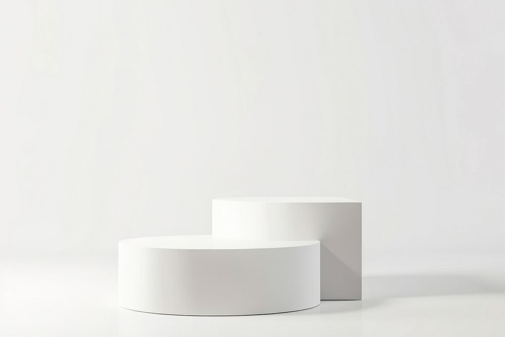 White geometry shape porcelain furniture cylinder.