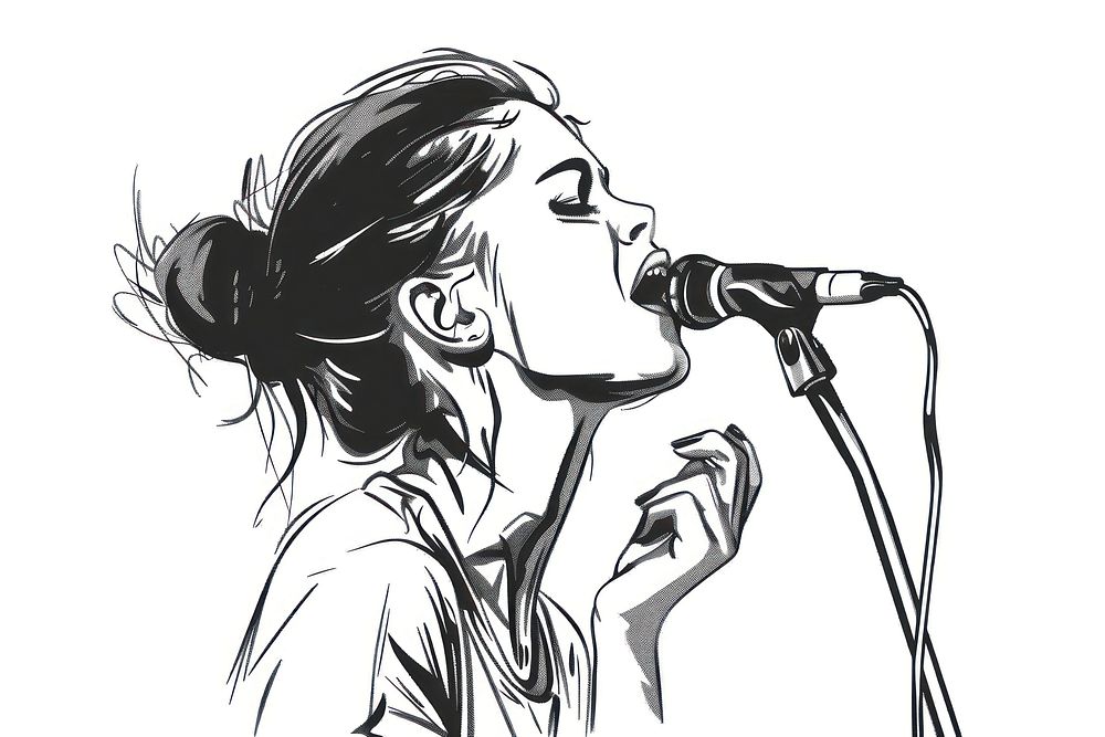 Singer drawing face illustrated.