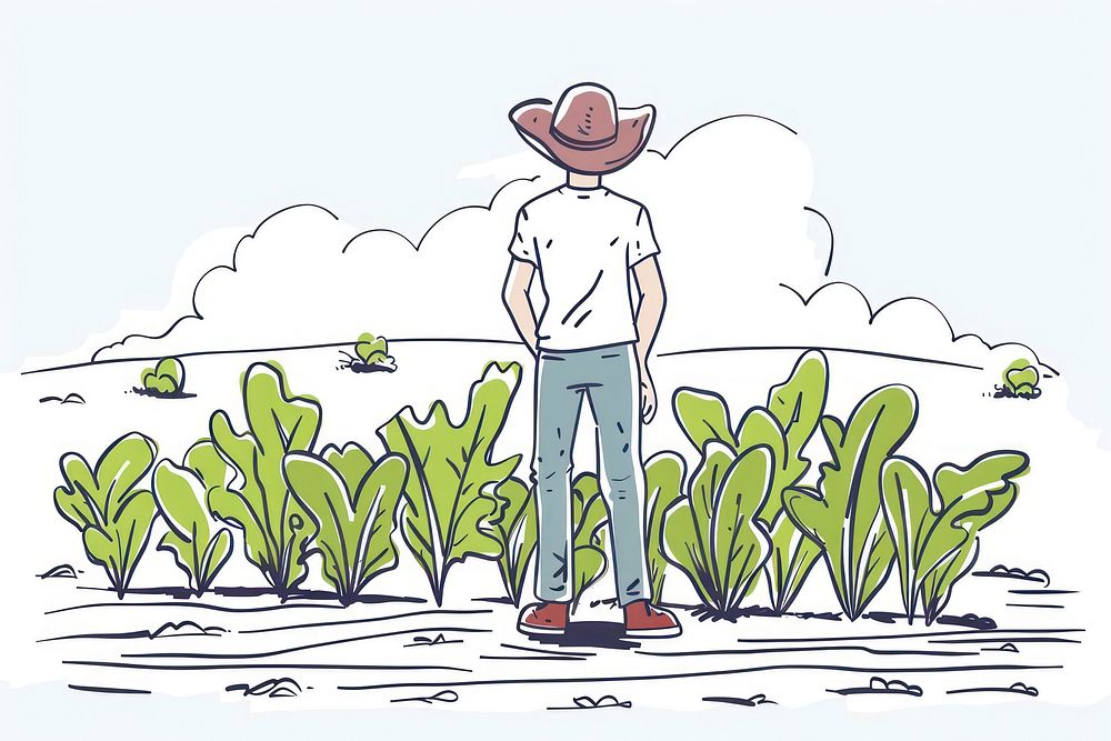 Smart farming drawing illustrated gardening.