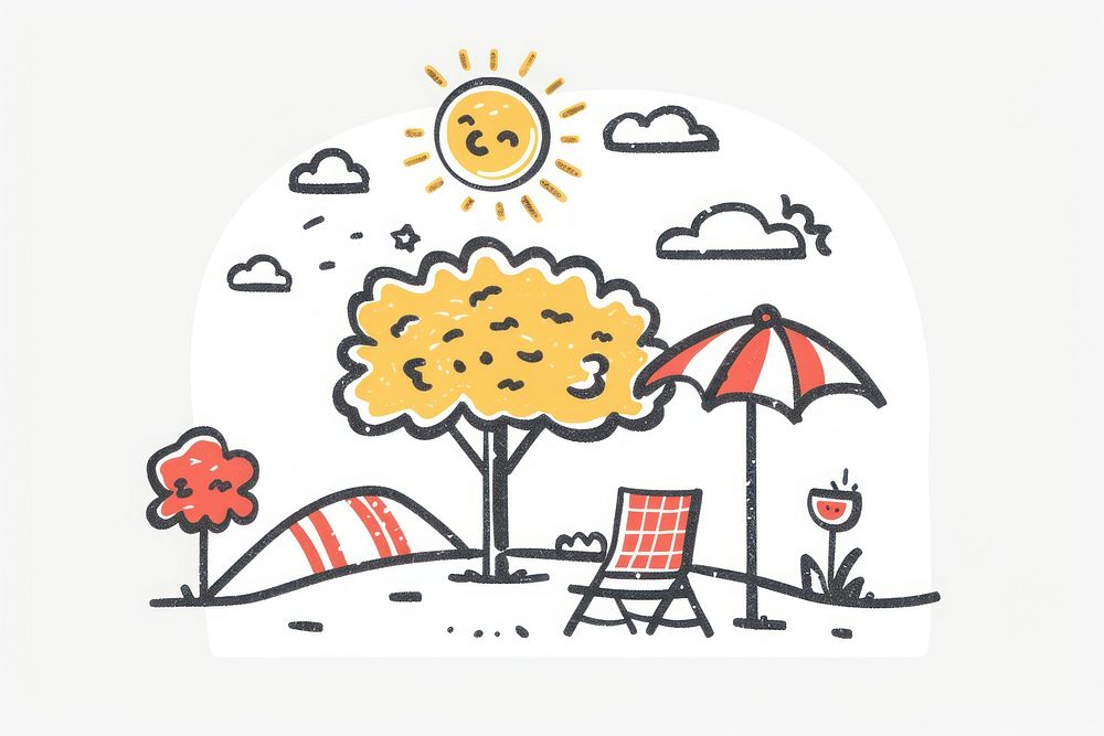 Sunny weather drawing doodle illustrated.