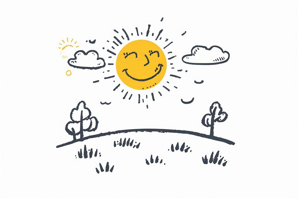 Sunny weather drawing doodle illustrated.