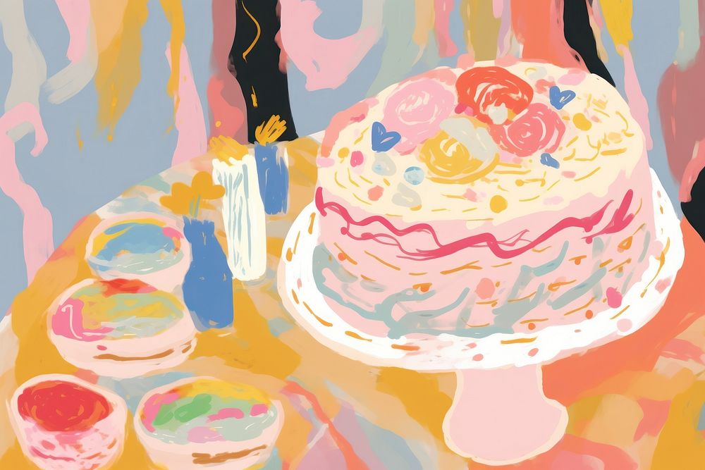 Japan anime birthday cake art painting dessert.