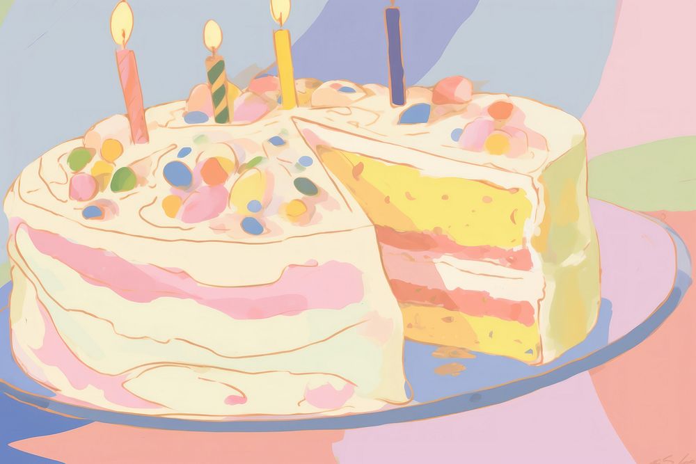 Japan anime birthday cake dessert cream creme.