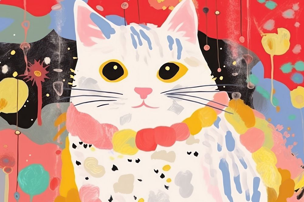 Japan anime cat art painting person.