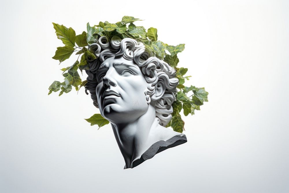 Greek sculpture summer concept photography portrait planter.