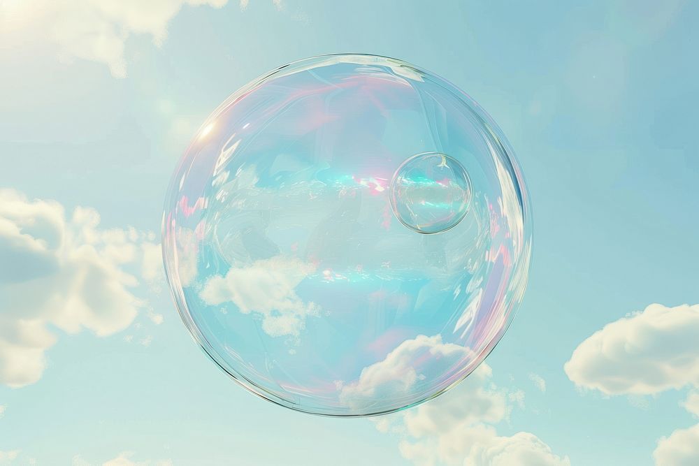 Bubble floating in the air sky outdoors nature.