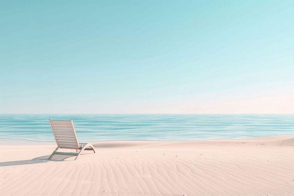 Beach illustration minimal furniture outdoors horizon.