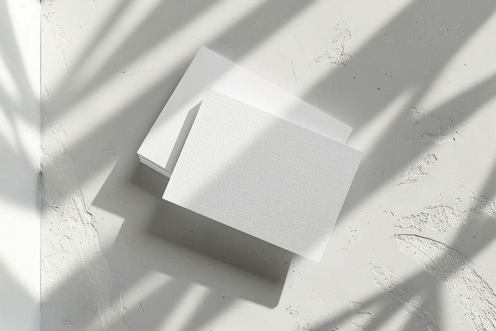 Business cards mockup white wall architecture.