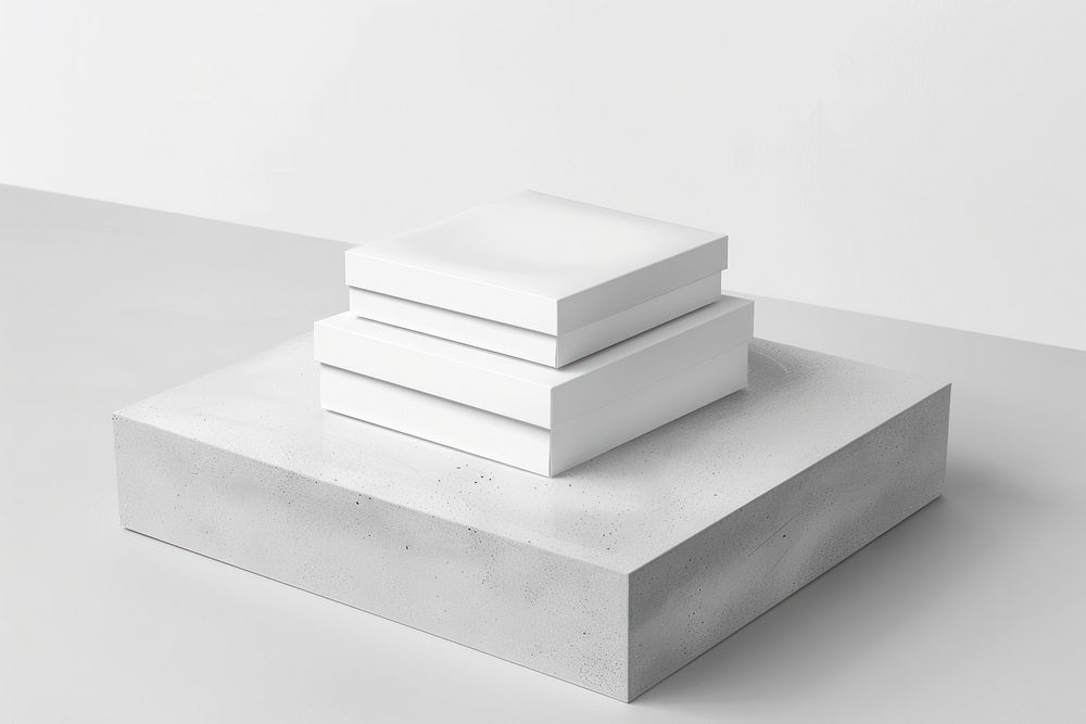 White closed jewelry boxes mockup.