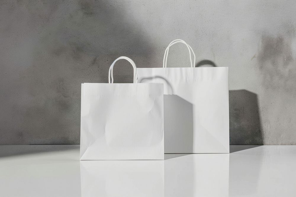 White shopping bags mockup accessories accessory handbag.
