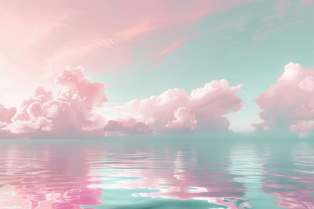 Aesthetic pastel ocean background cloud water outdoors.