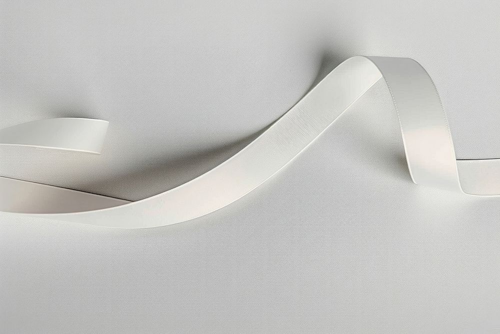 White mat ribbon on minimal background