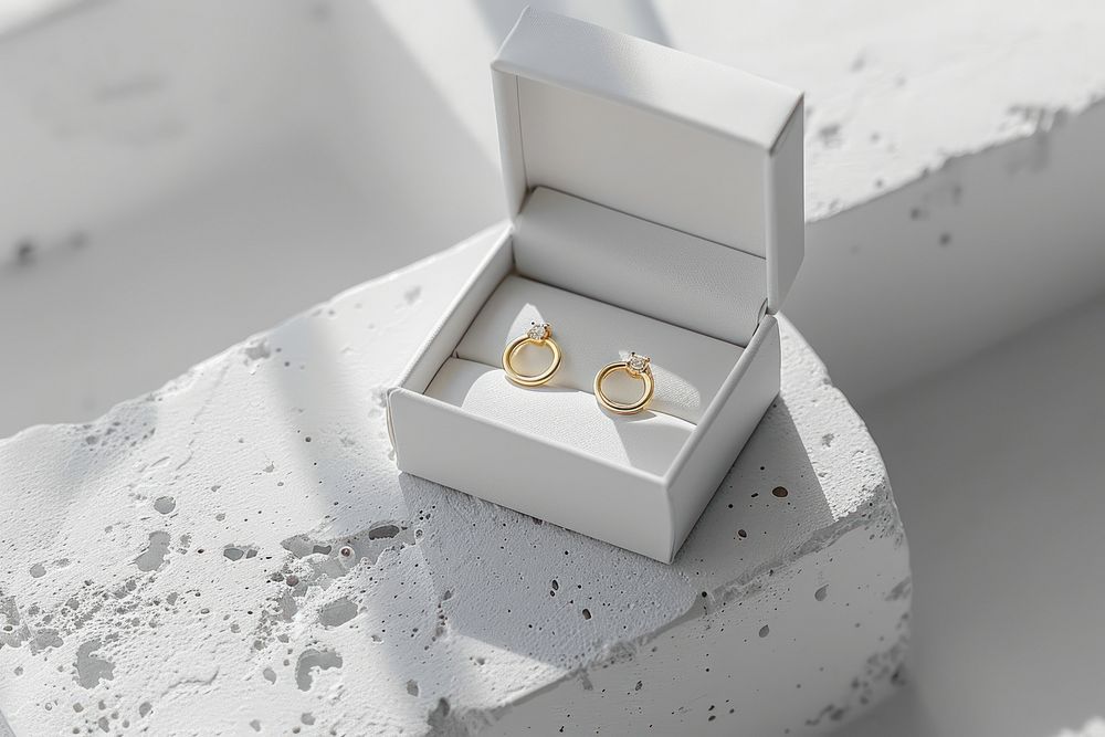 White mini gift box ring accessories accessory.