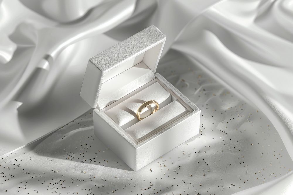 White mini gift box ring accessories accessory.