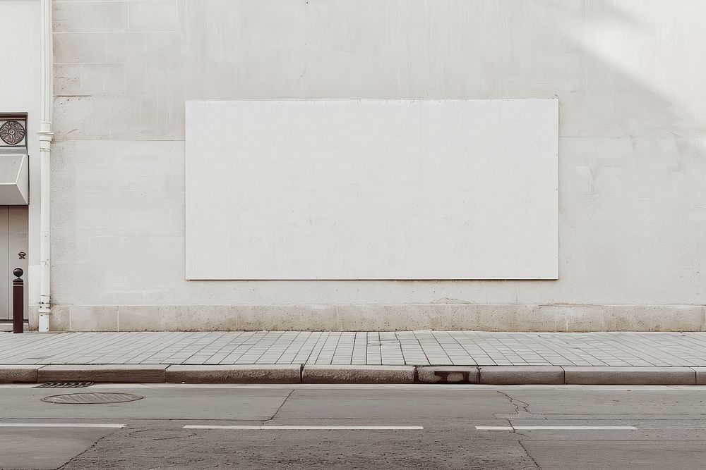 A blank white wall mockup architecture building white board.