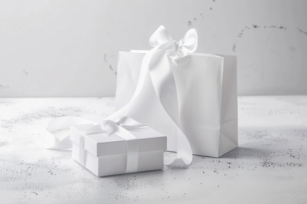 White gift paper bag mock up.