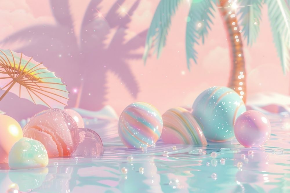 Summer dreamy wallpaper confectionery cricket sweets.