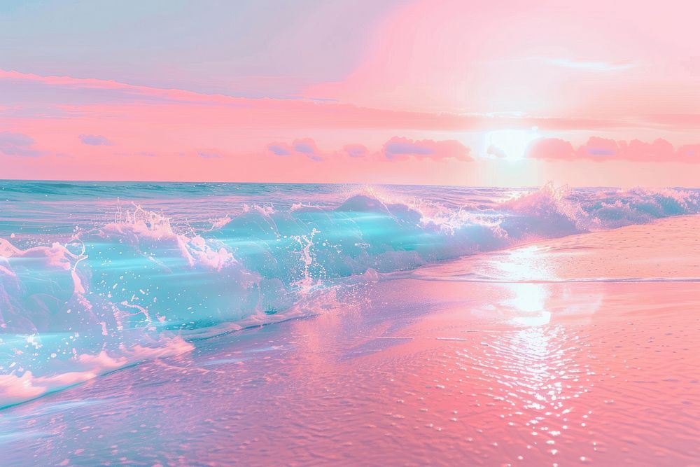 Neon beach wallpaper water shoreline outdoors.