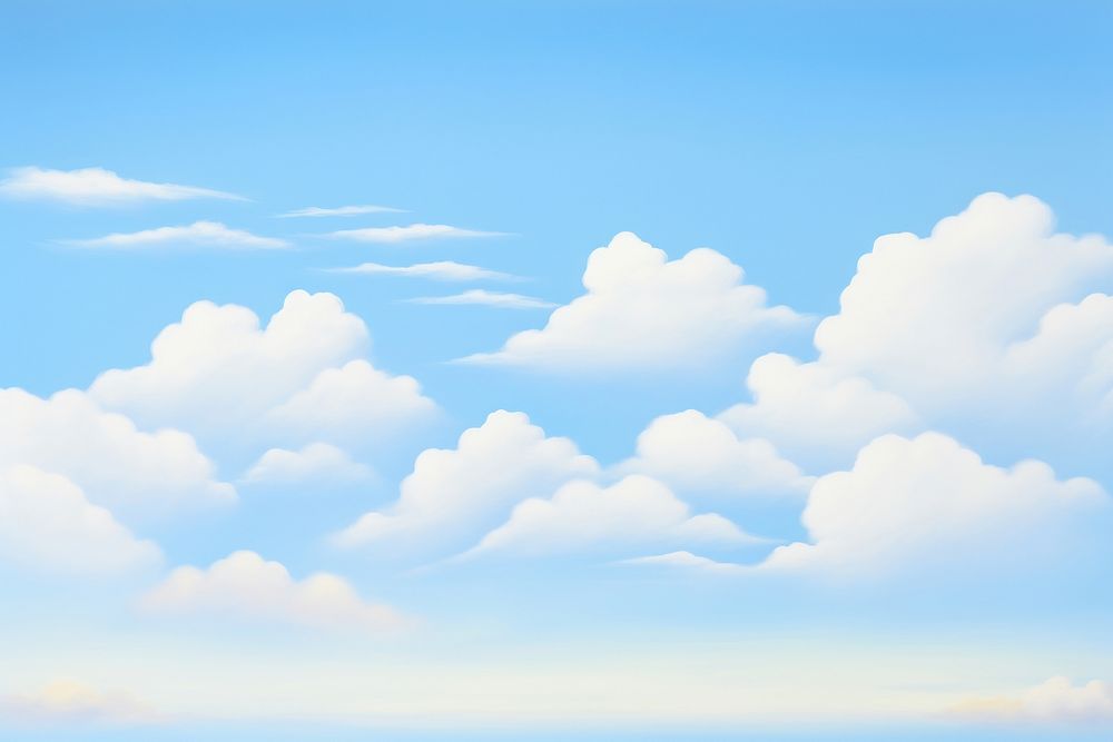 Painting of blue sky outdoors horizon nature.