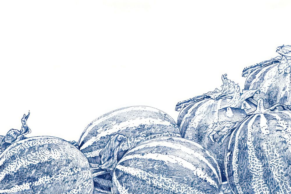 Vintage drawing watermelons sketch illustrated produce.