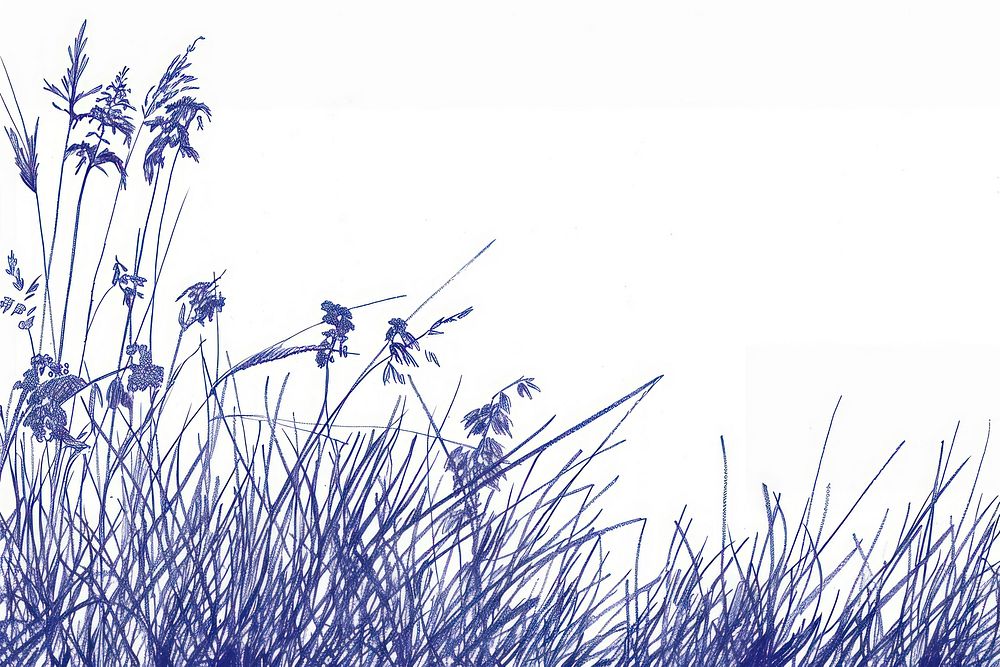 Vintage drawing wild grass hill blackbird outdoors agelaius.