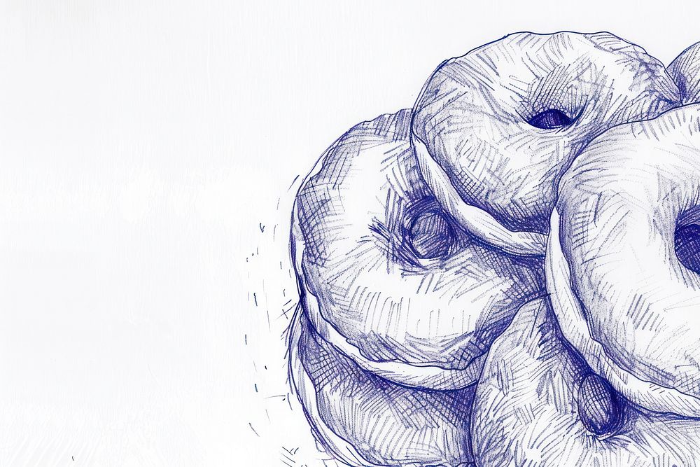 Vintage drawing donuts sketch illustrated doodle.