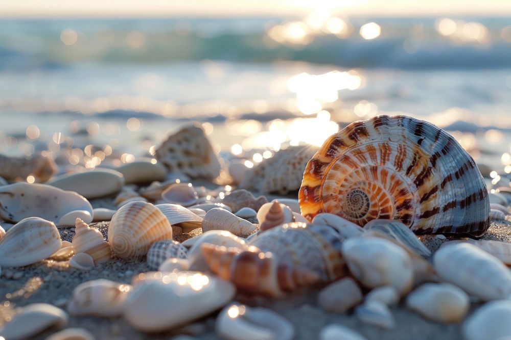 Beach walpaper background seashell invertebrate shoreline.