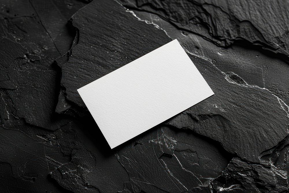 Business card mockup black text paper.