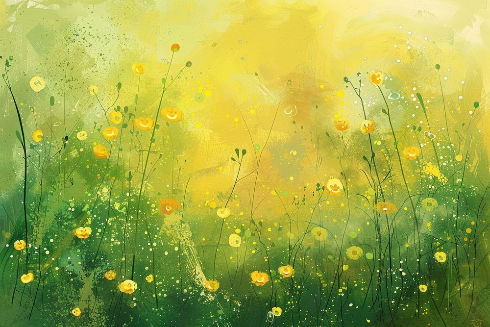 Flower grass green art. | Free Photo Illustration - rawpixel