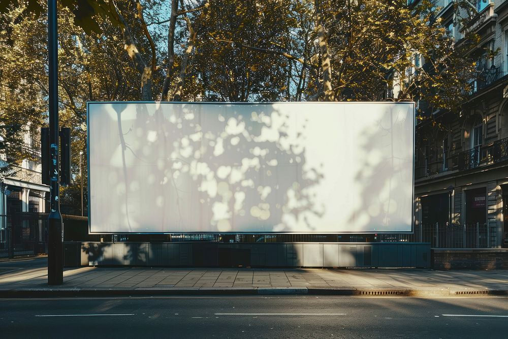 Large blank white billboard advertisement white board.