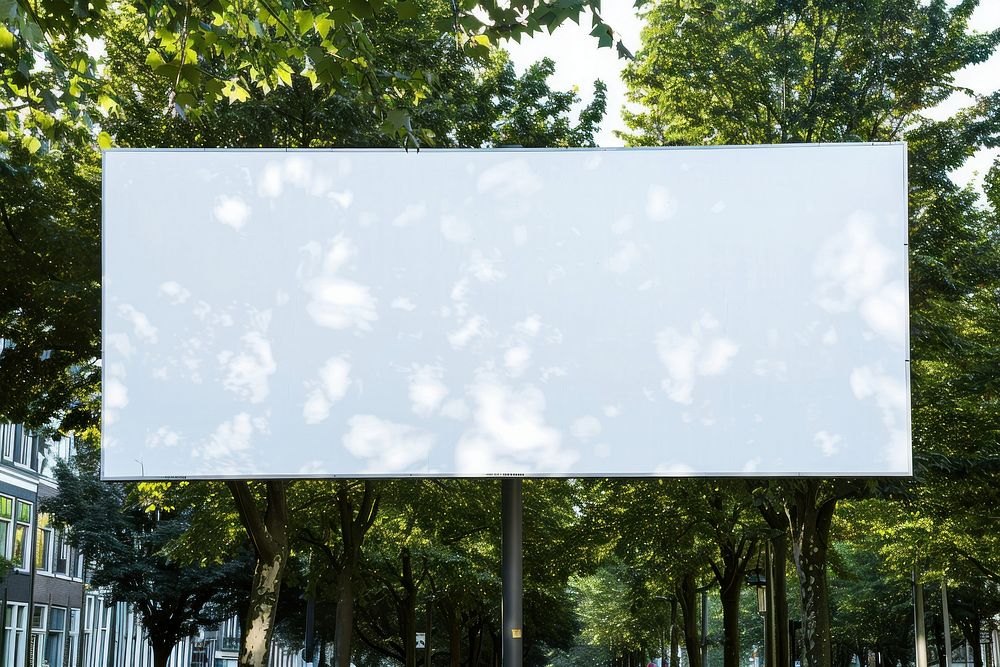 Large blank white billboard advertisement white board.