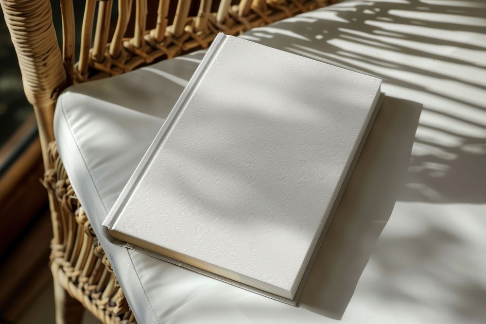 White book cover publication furniture cushion.