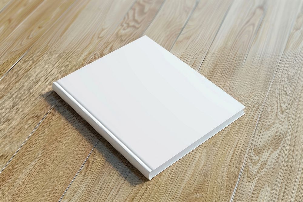 Blank white thin magazine wood publication electronics.