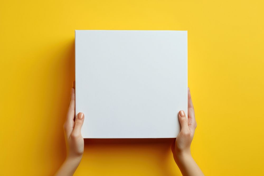 Blank square white box person human white board.