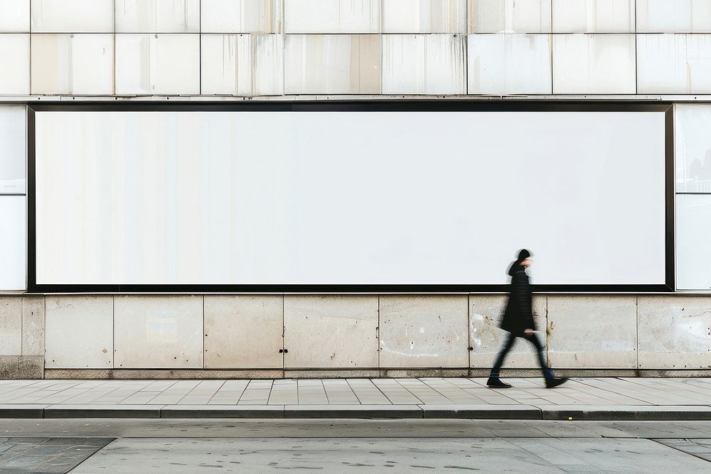 Empty billboard walking person electronics.