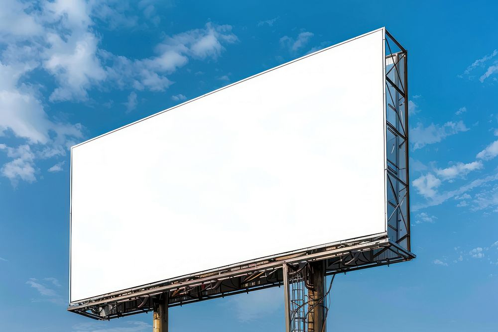 White blank billboard advertisement scoreboard.