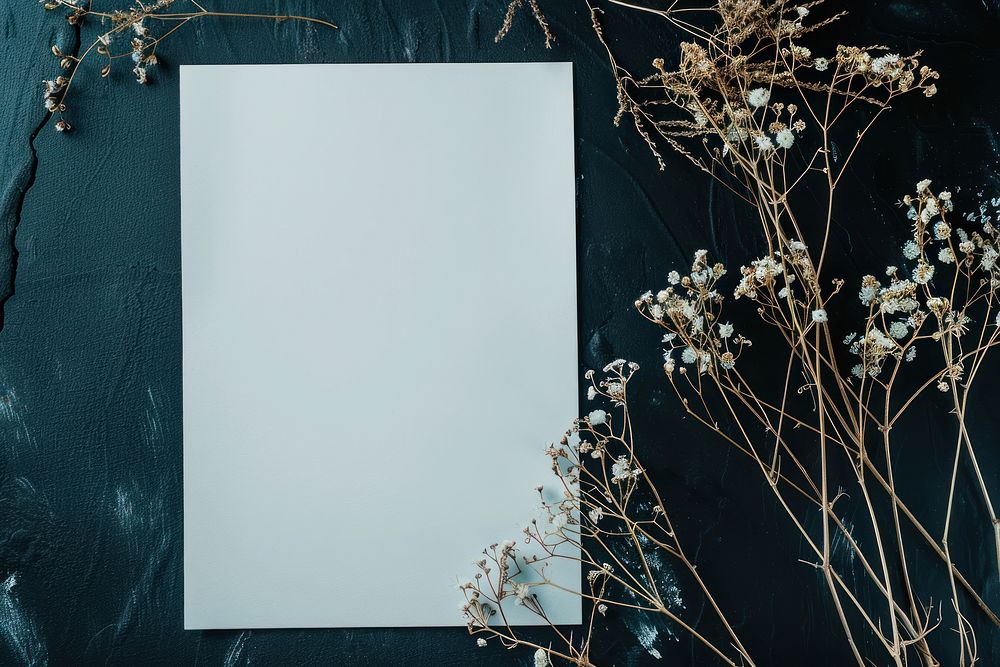 Closeup photo of a blank a4 paper mockup photo frame white board.
