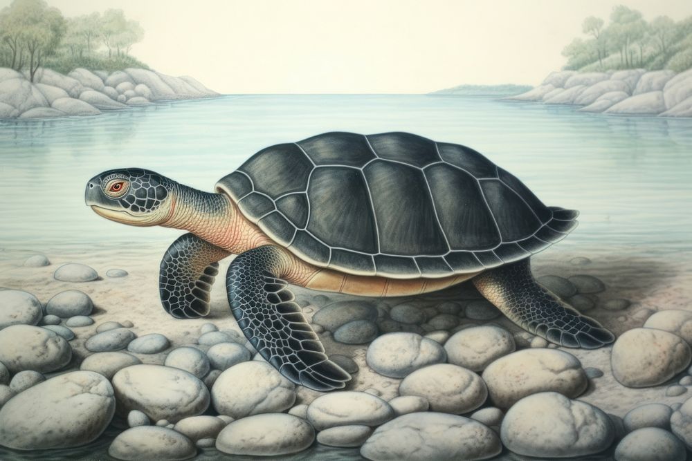 Sea turtle in the beach tortoise reptile animal.
