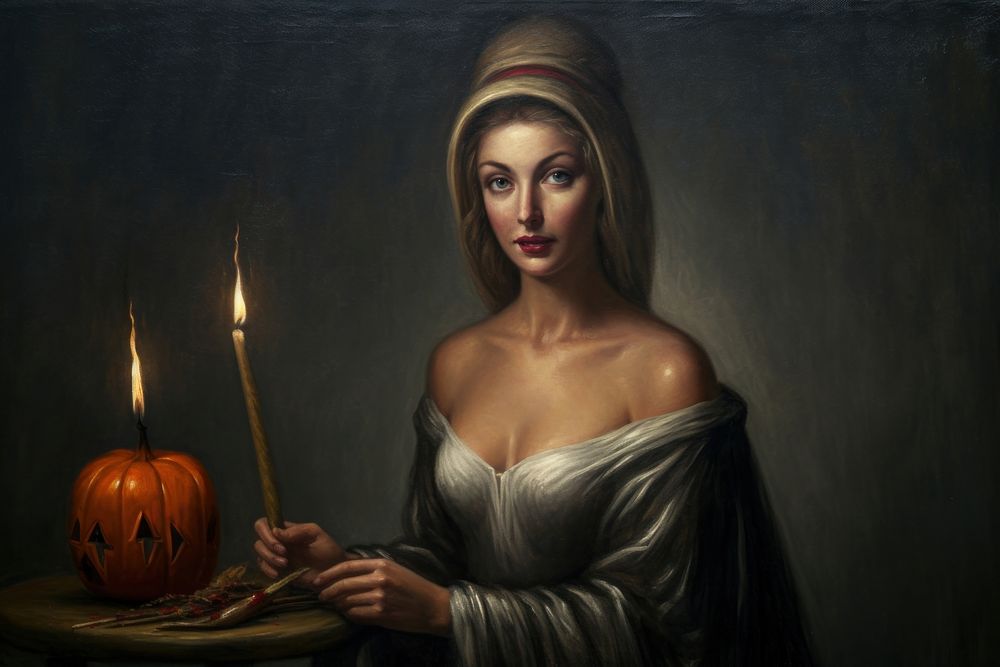 Witch woman painting art photography.
