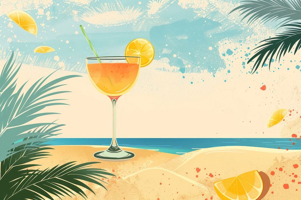 Summer background cocktail outdoors tropical.