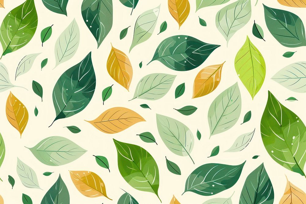 Flat summer background with leaves graphics pattern plant.