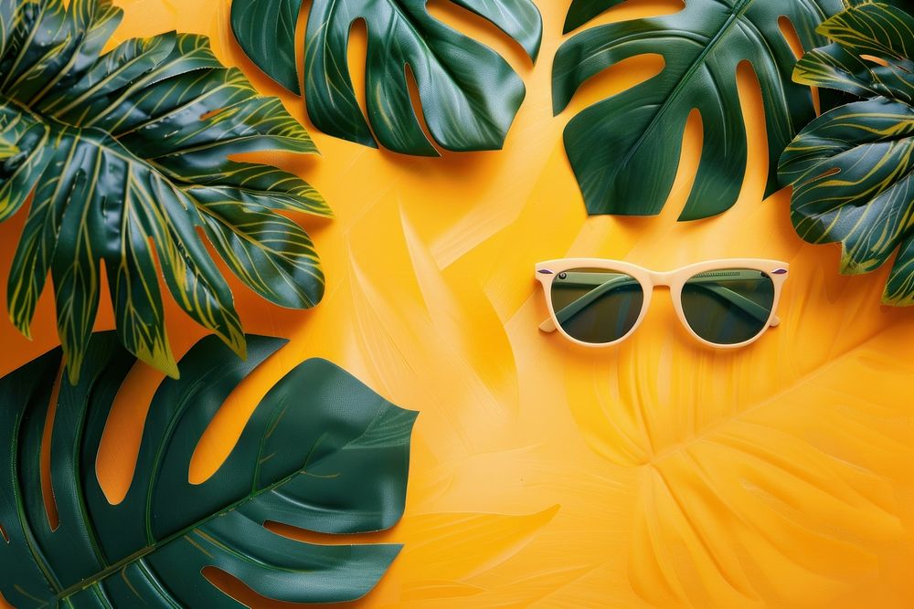 Summer background sunglasses accessories vegetation.