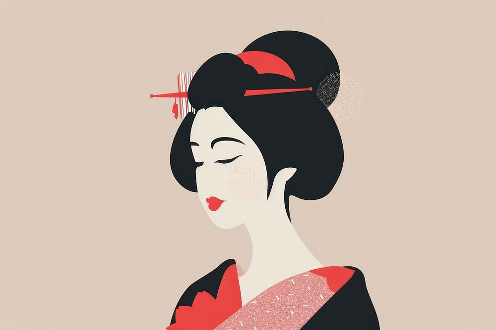 Geisha cartoon female person.