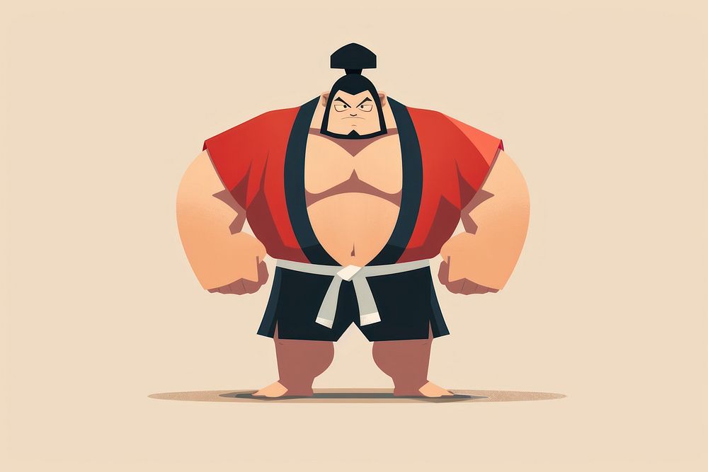Sumo wrestling cartoon fashion.