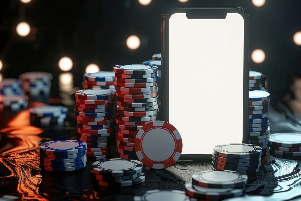 Smartphone mockup casino astronomy gambling.
