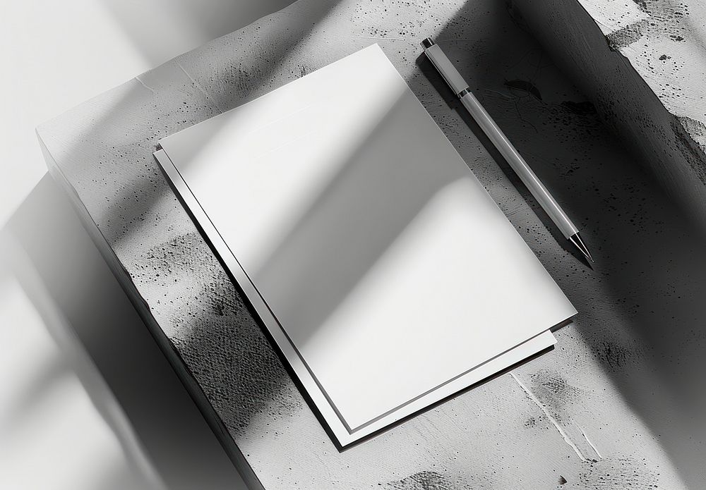 A white letterhead mockup publication paper book.