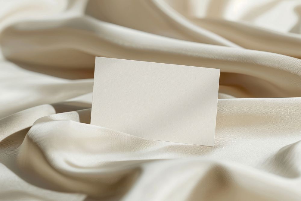 Paper business card mockup silk text.