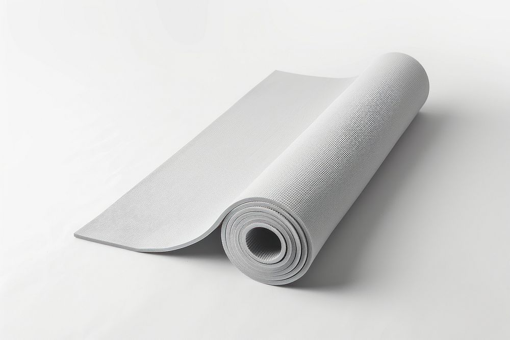 Light gray yoga mat mockup weaponry paper blade.